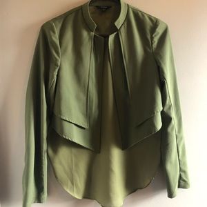 Guess: Green Sheer Back Blazer